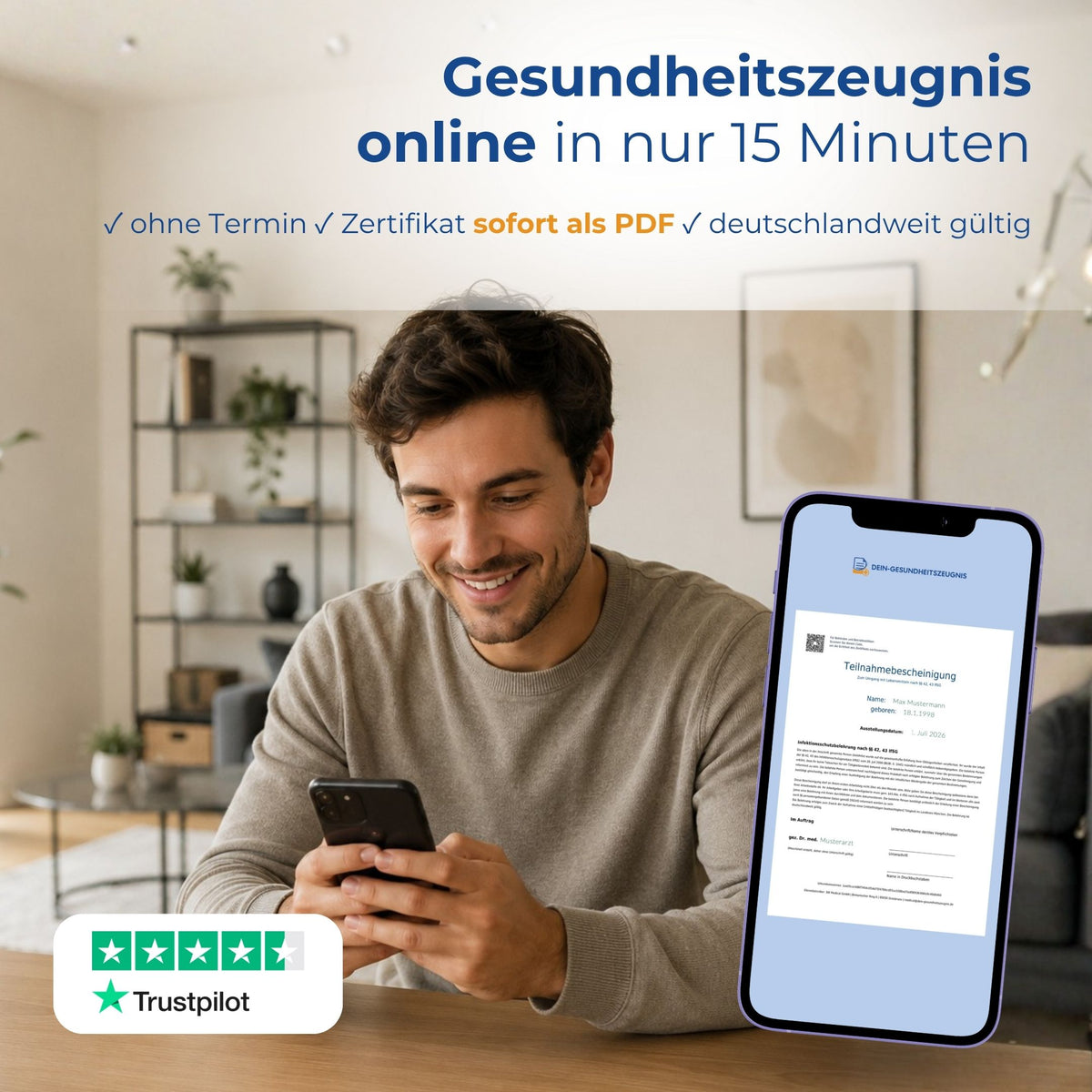 Gesundheitszeugnis online absolvieren