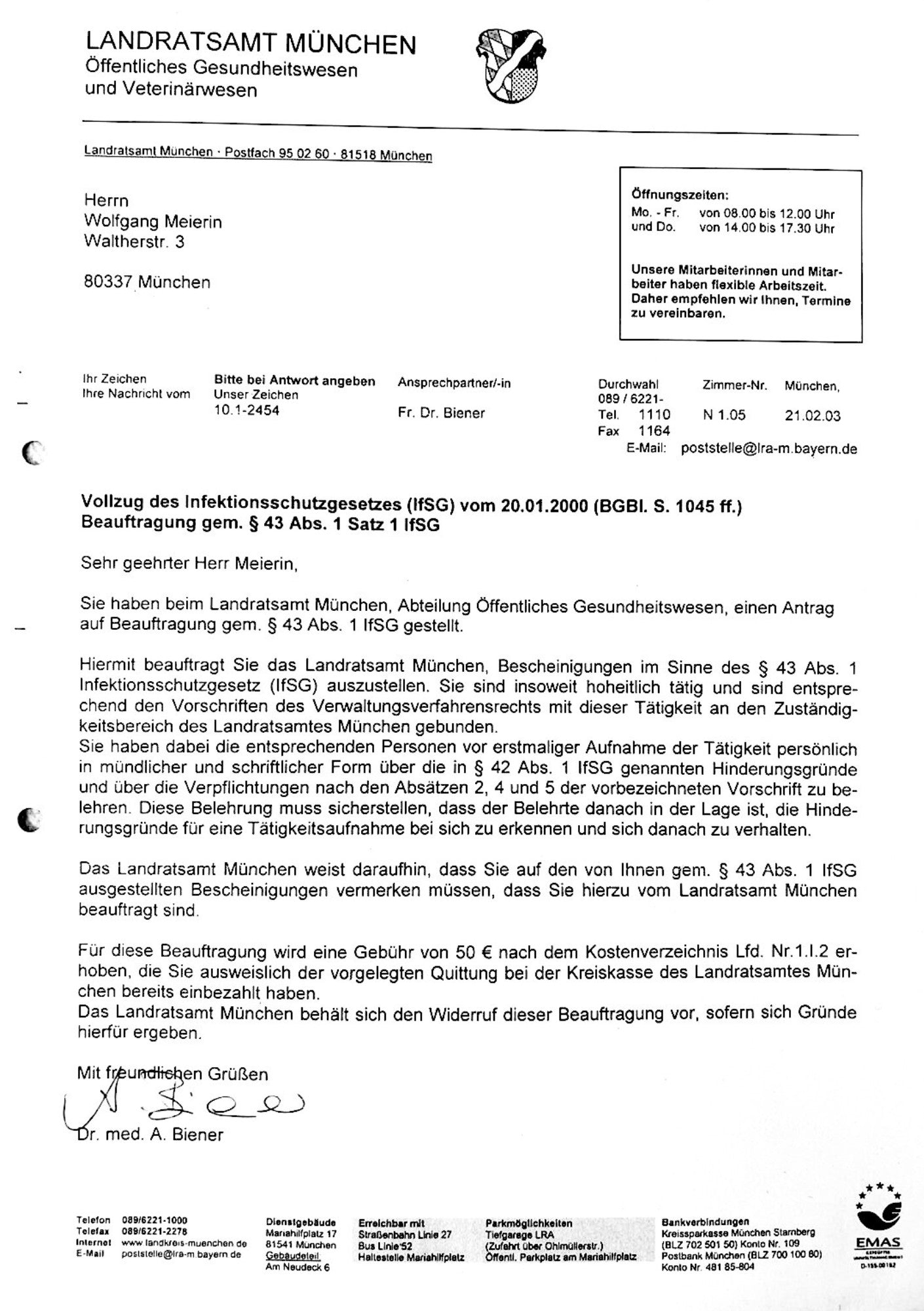 Gesundheitszeugnis München